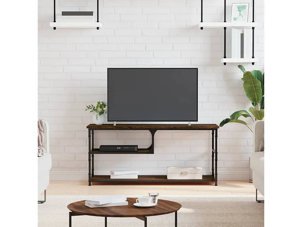 Fernsehtisch in Eichenoptik, Braun, 103x38x46,5 cm