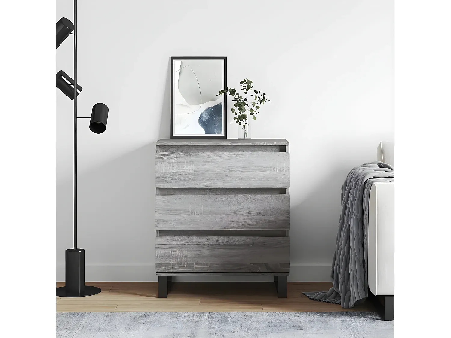 Modernes Sideboard in Grau Sonoma - Kompakte Größe für jeden Raum