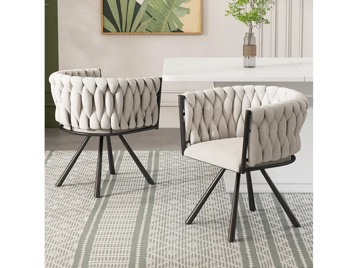 Verstellbare Esszimmerstühle im 2er-Set mit Armlehnen