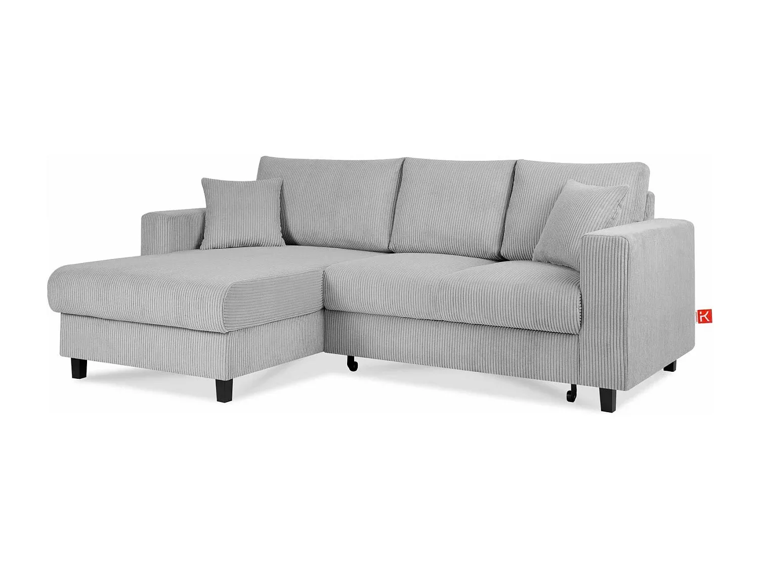 Modernes Ecksofa mit Stoffbezug in Hellgrau