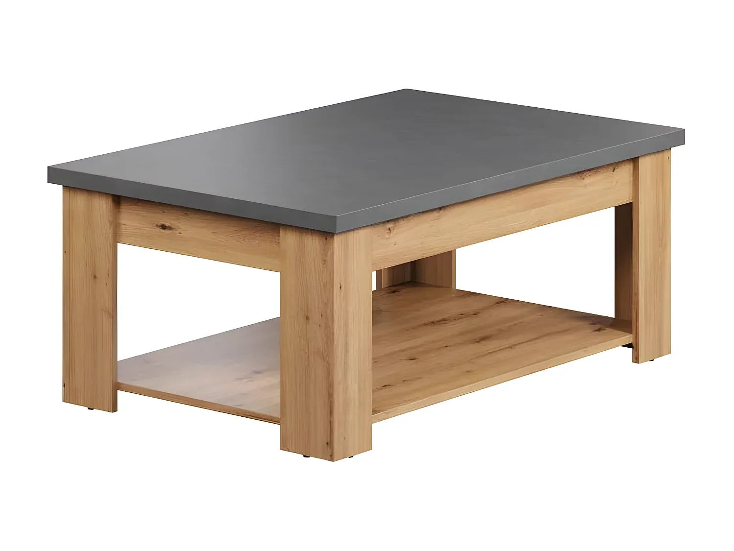 Moderner Couchtisch in Grau mit Eichendekor