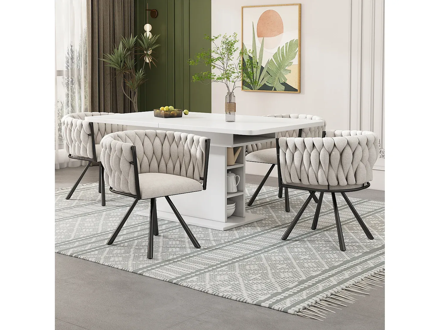 Verstellbare Esszimmerstühle im 2er-Set mit Armlehnen