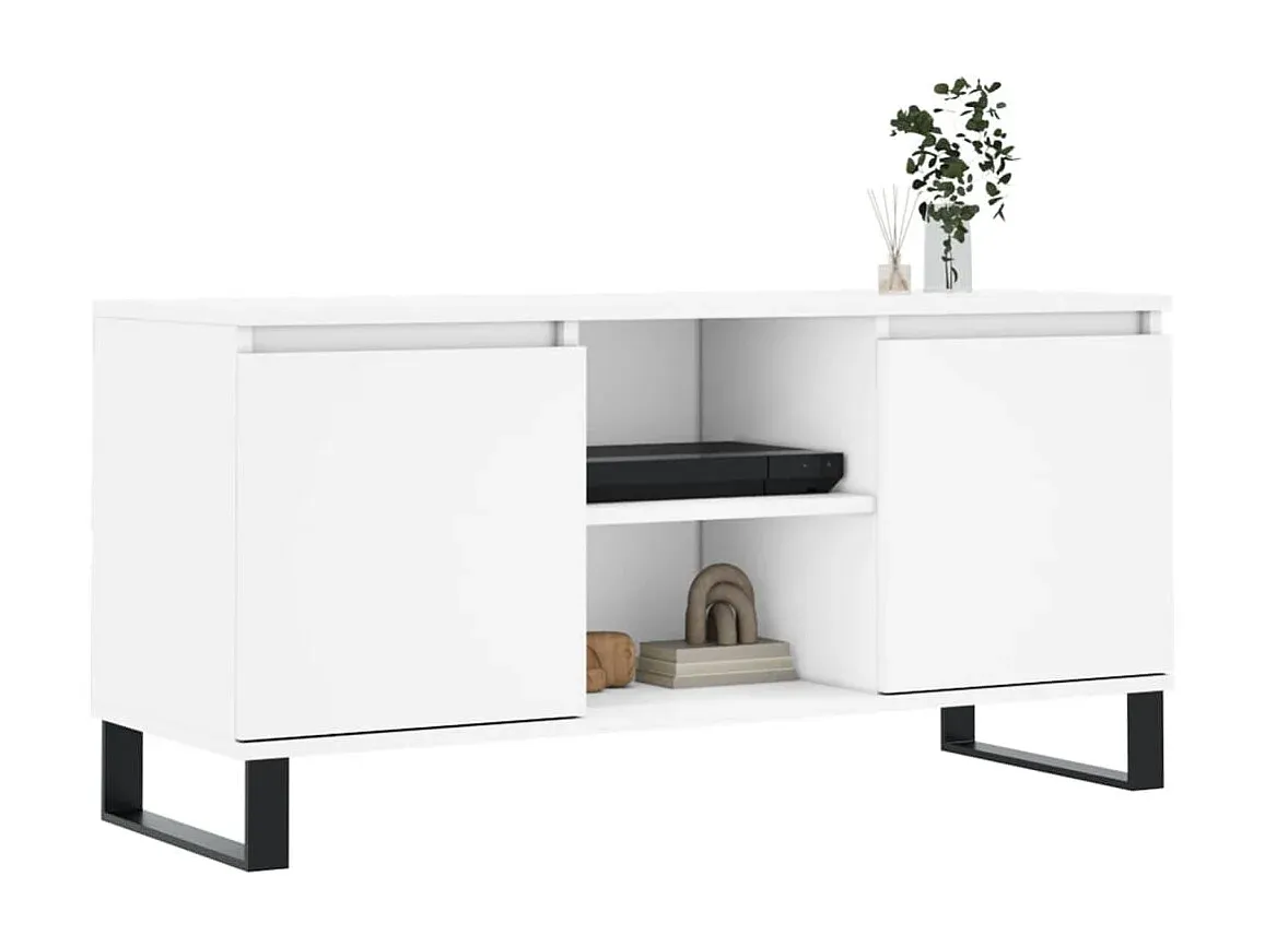 Moderner TV-Schrank in Weiß, 104x35x50 cm