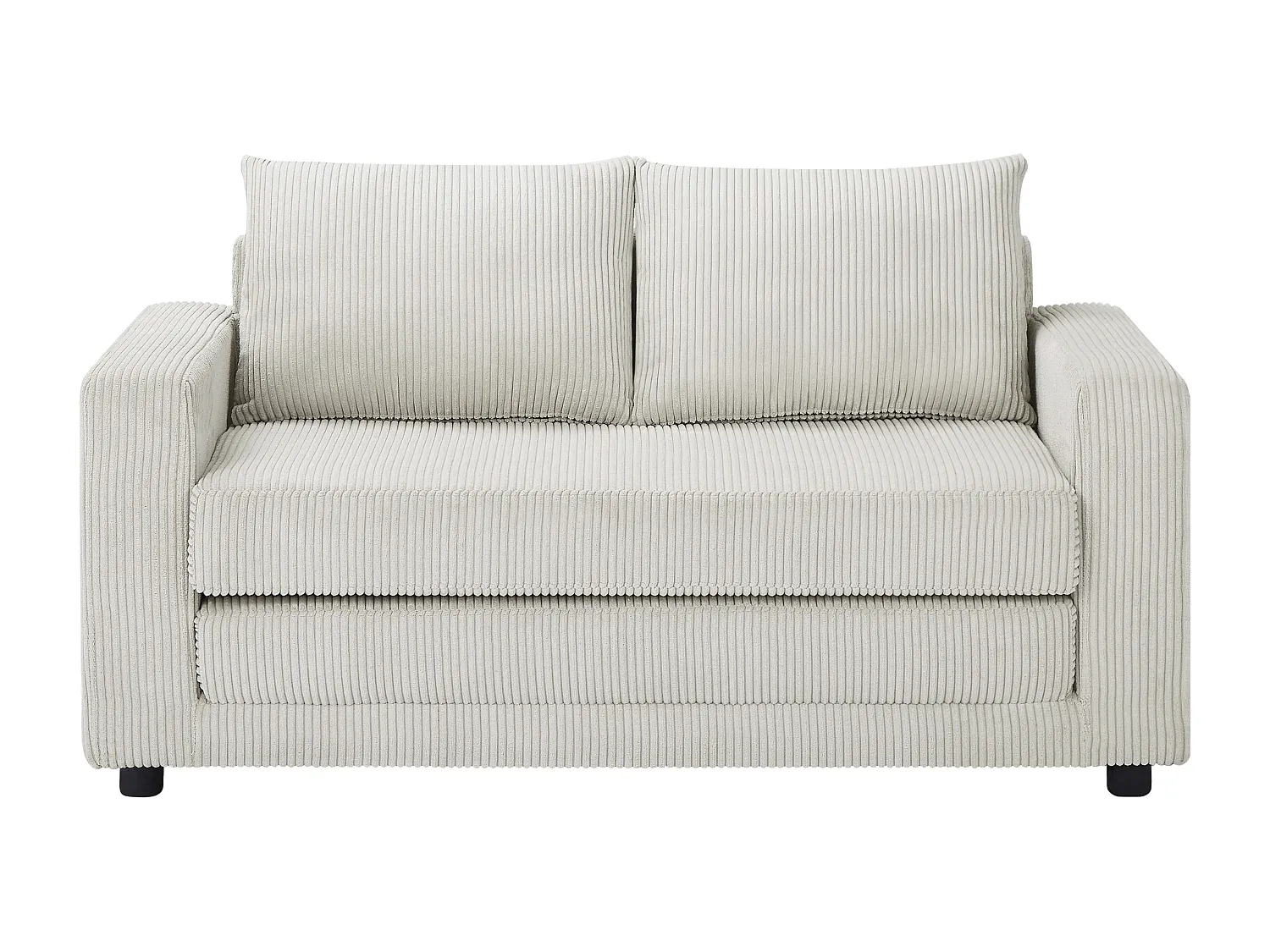 Zweisitzer-Sofa mit Schlaffunktion in Cord Beige