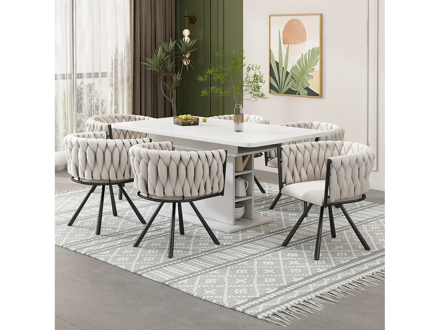 Verstellbare Esszimmerstühle im 2er-Set mit Armlehnen