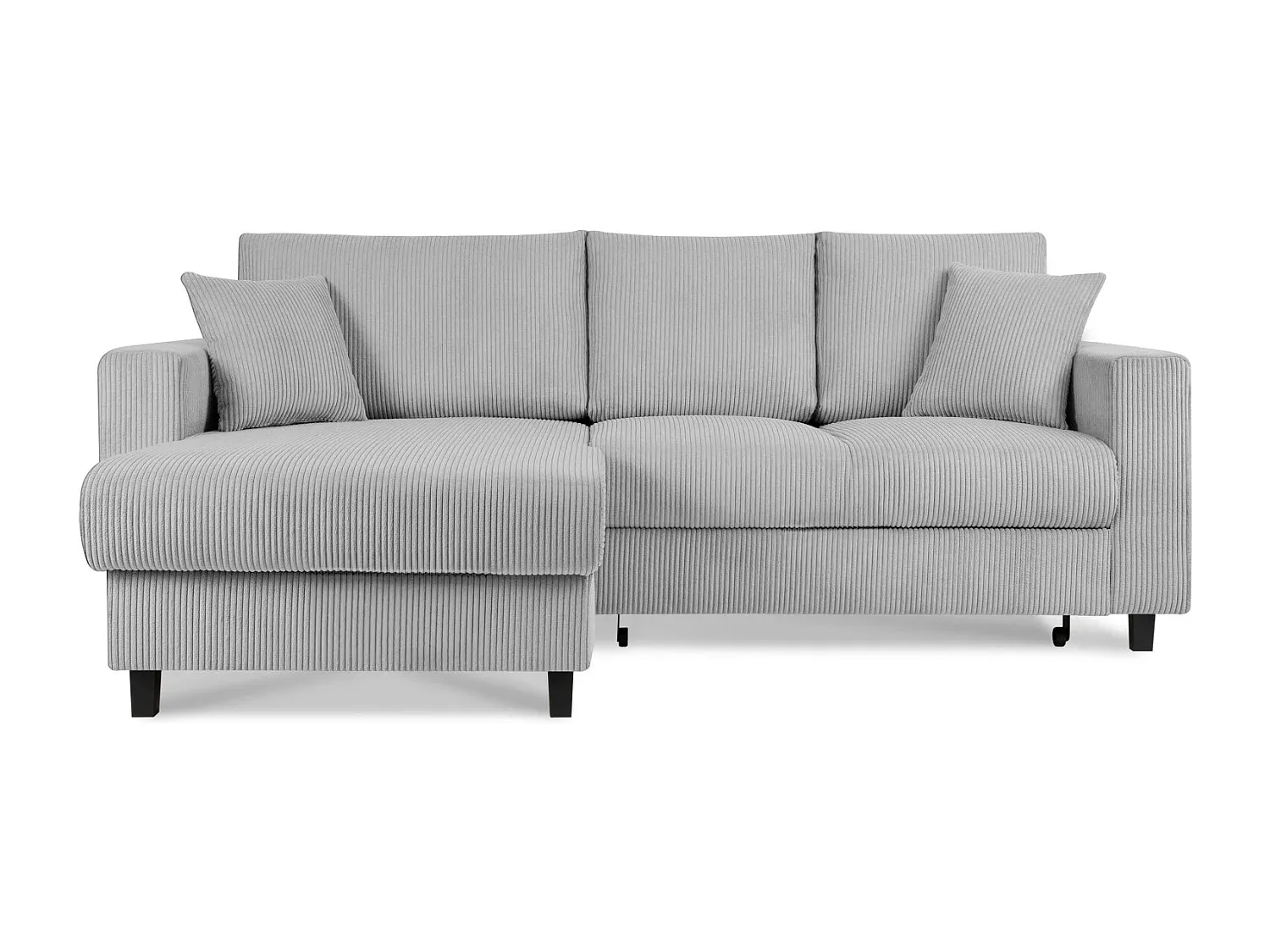 Modernes Ecksofa mit Stoffbezug in Hellgrau