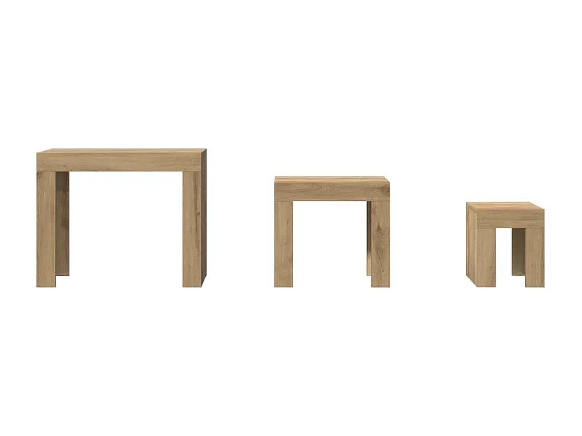 Moderner Satztisch aus Holz in Eichenoptik