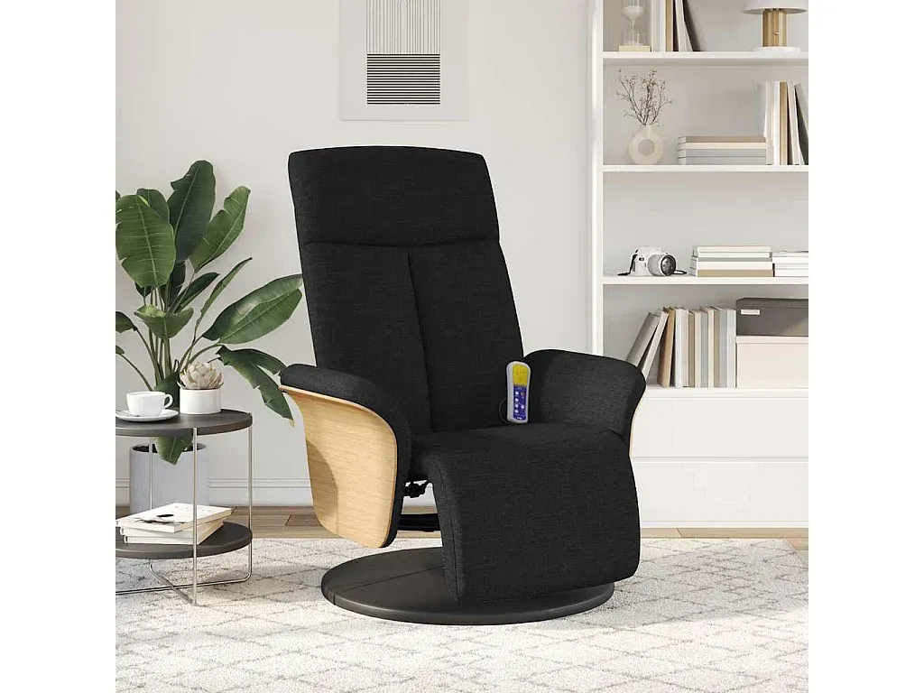Ergonomischer Massagesessel mit Fußstütze, Schwarz