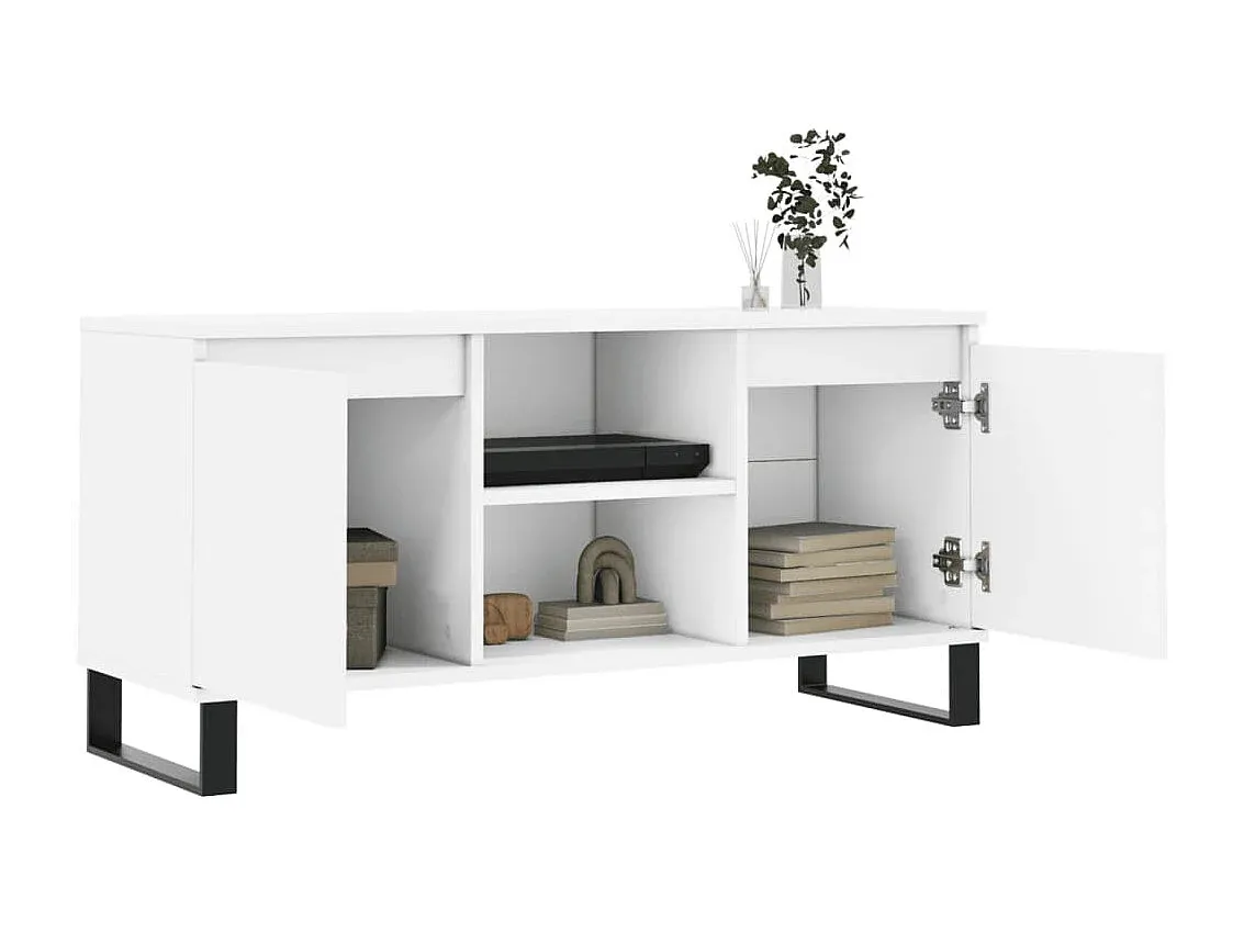 Moderner TV-Schrank in Weiß, 104x35x50 cm