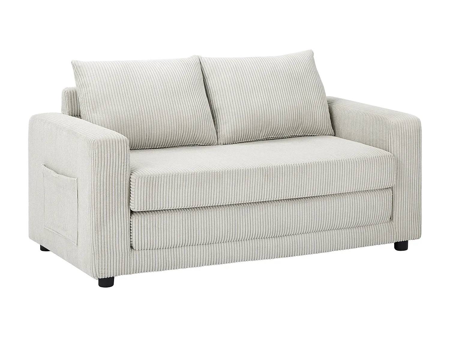 Zweisitzer-Sofa mit Schlaffunktion in Cord Beige