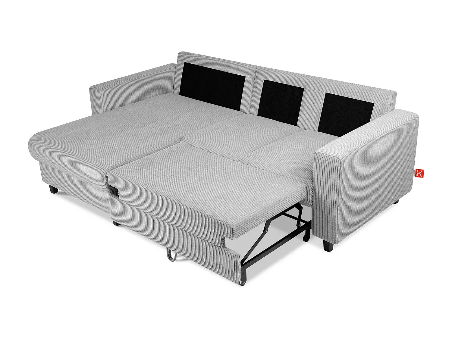 Modernes Ecksofa mit Stoffbezug in Hellgrau