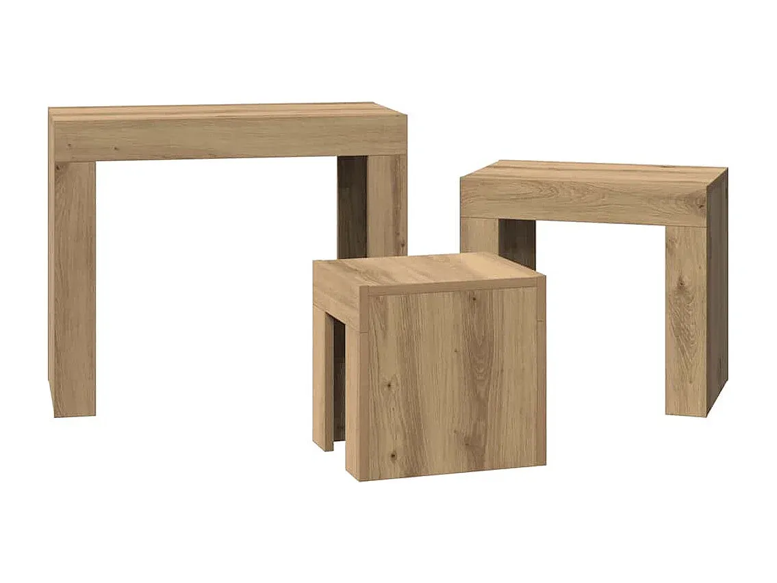 Moderner Satztisch aus Holz in Eichenoptik