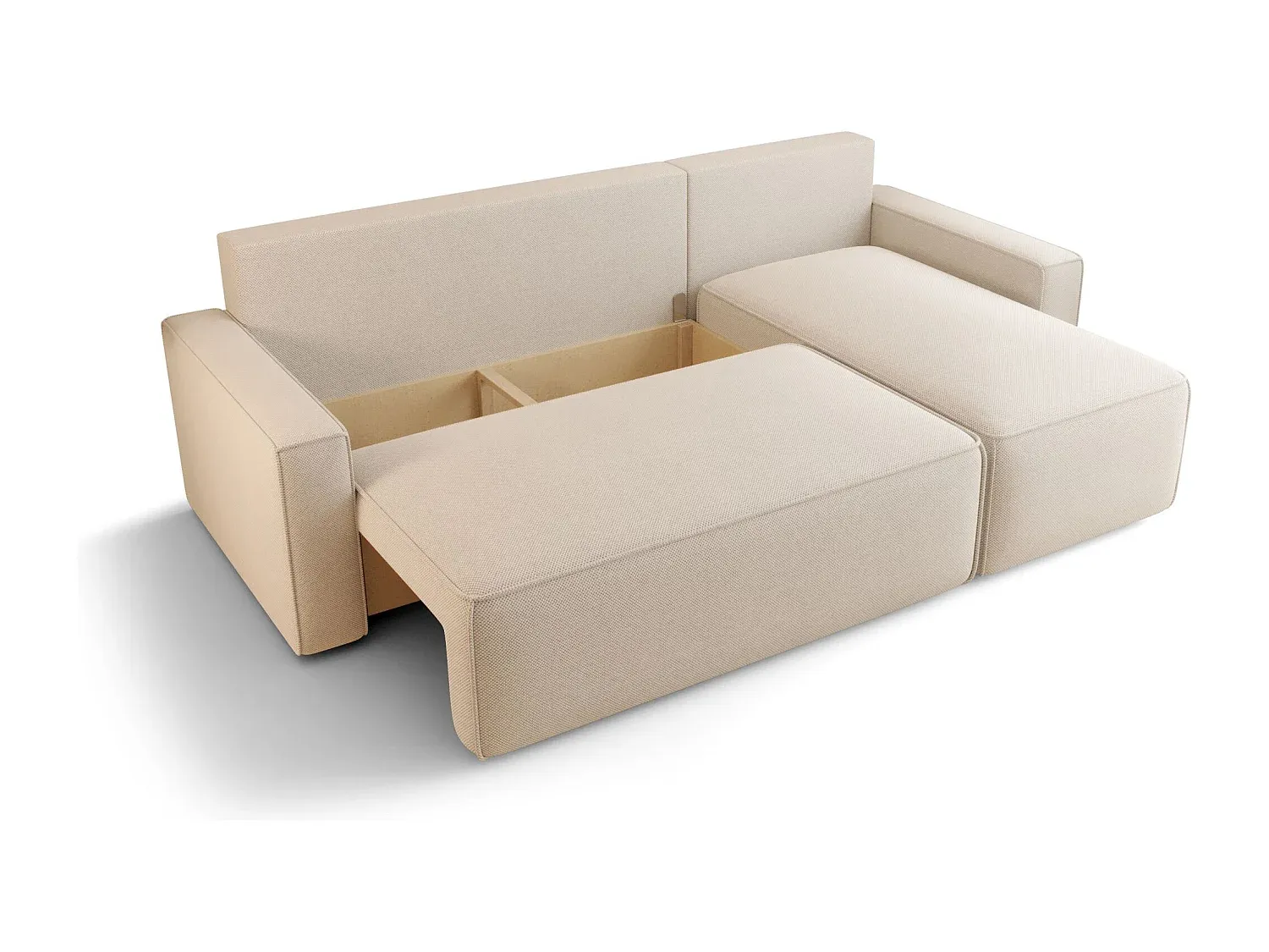 Ecksofa mit Schlaffunktion und Stauraum in L-Form