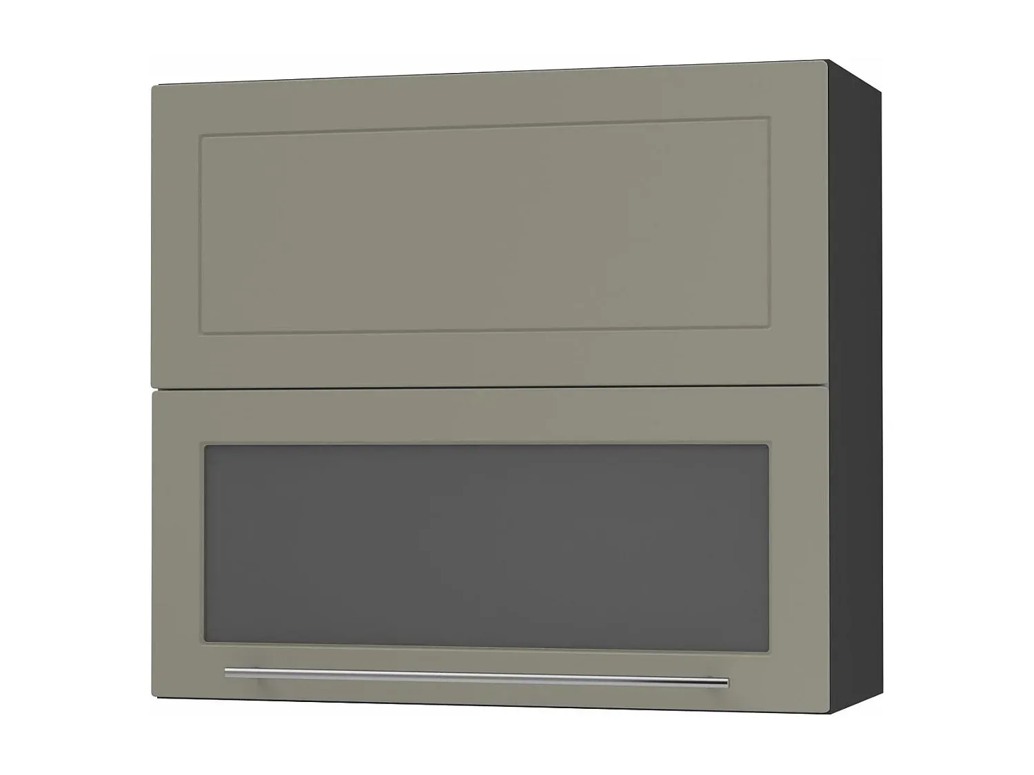 Moderner Küchenhängeschrank Beige Schwarz 80x32,5x72 cm