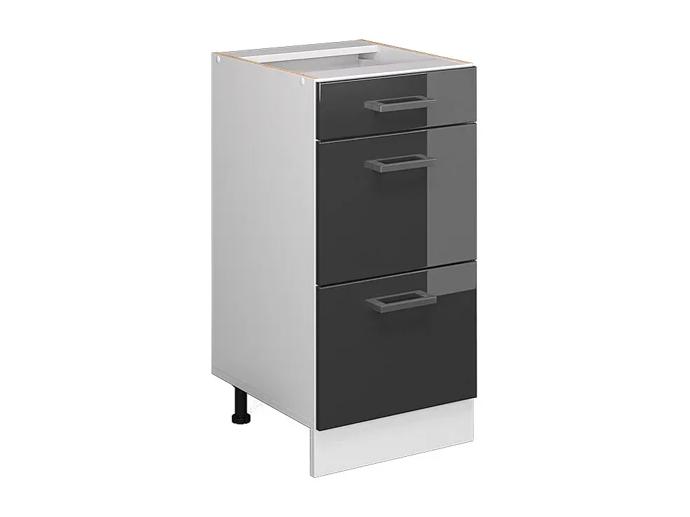 Schwarzer Hochglanz-Küchenschrank