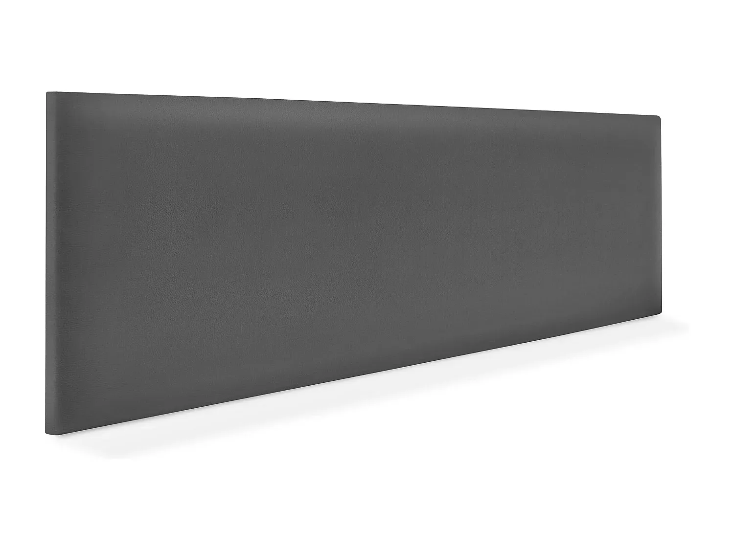 Glatte Kunstleder Kopfstütze 135x50cm für Betten - Grau
