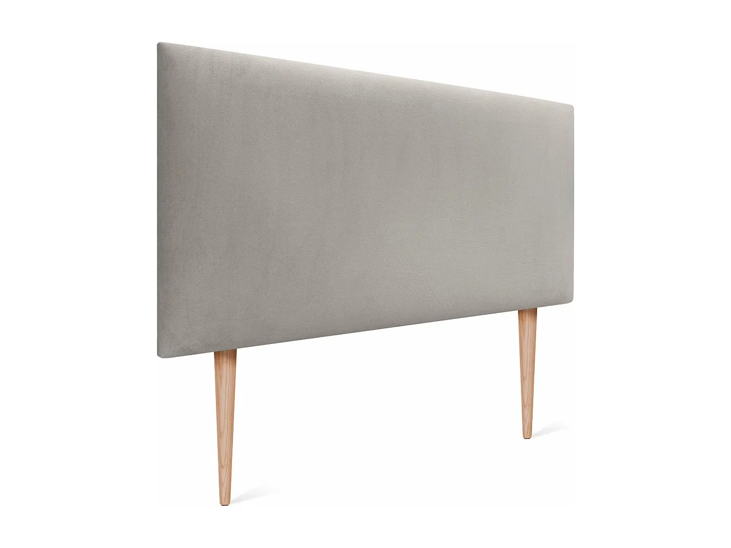 Gepolstertes Betthaupt aus Samt in Beige, 95 x 115 cm