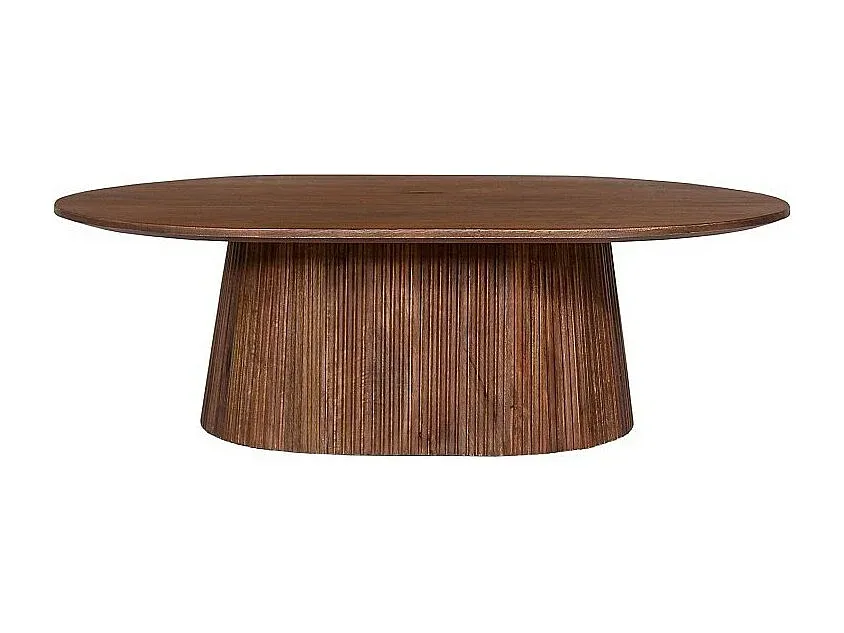 Ovaler Couchtisch aus hellem Mangoholz, 120x70cm