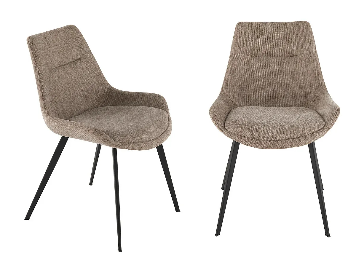 Set aus 2 Stühlen in Taupe, Stoff, 62 cm