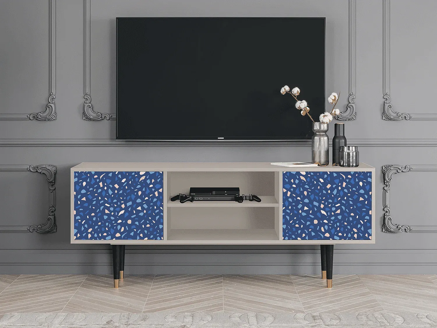 Fernsehmöbel mit Whirlpool-Funktion, Sandfarben, 170x69x48 cm