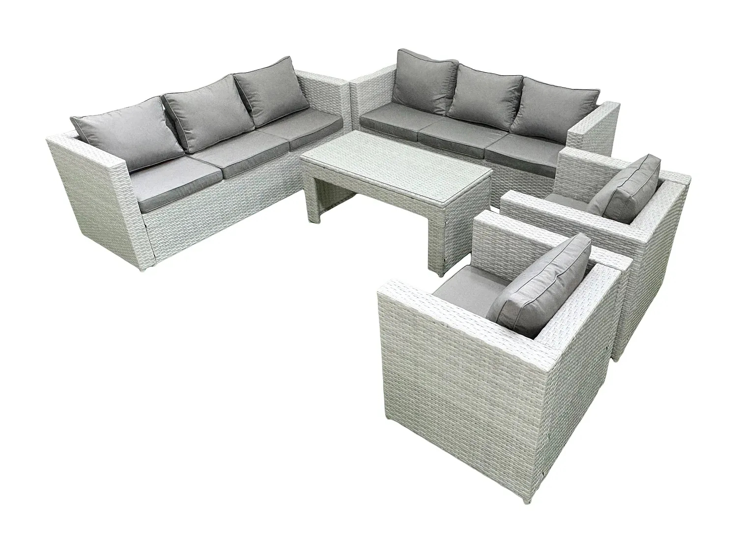 Outdoor-Lounge-Set mit Tisch und Sesseln, Wetterfest