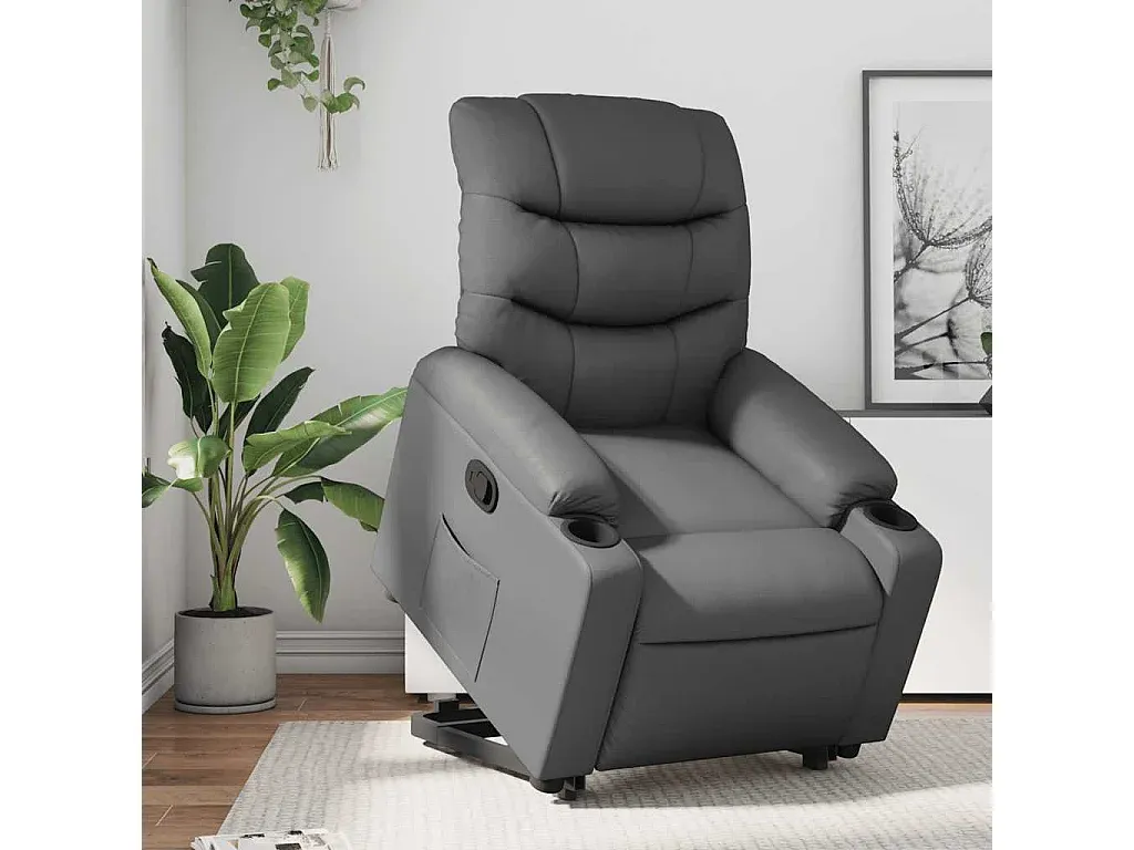 Komfortabler Relaxsessel mit Aufstehhilfe in Grau