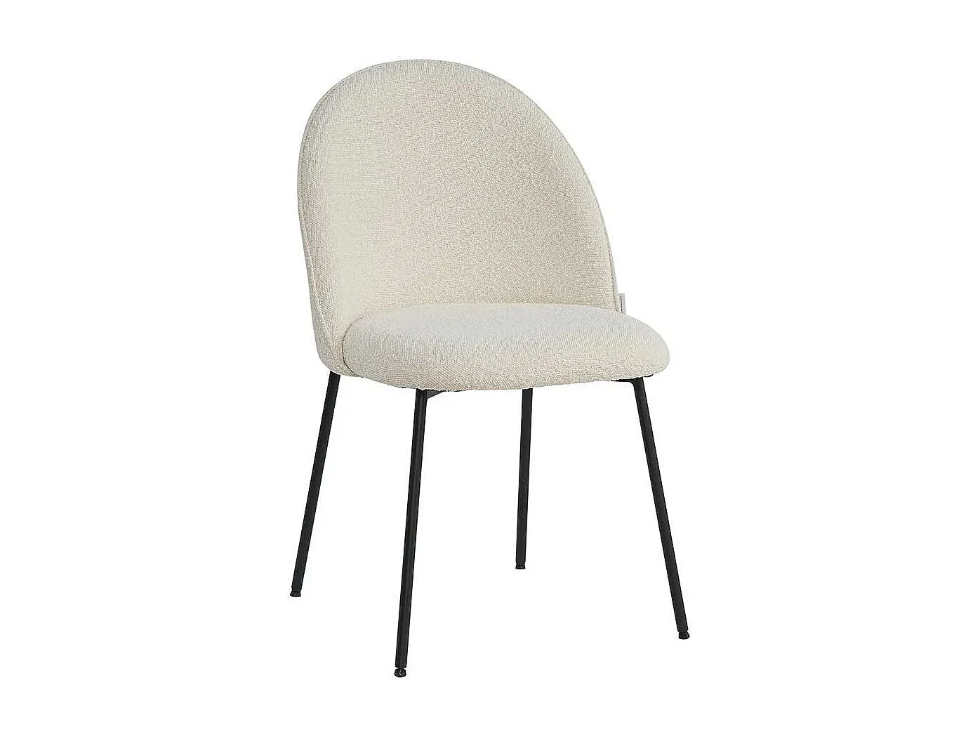 Moderner Esszimmerstuhl aus Metall und Bouclé-Stoff im 2er-Set