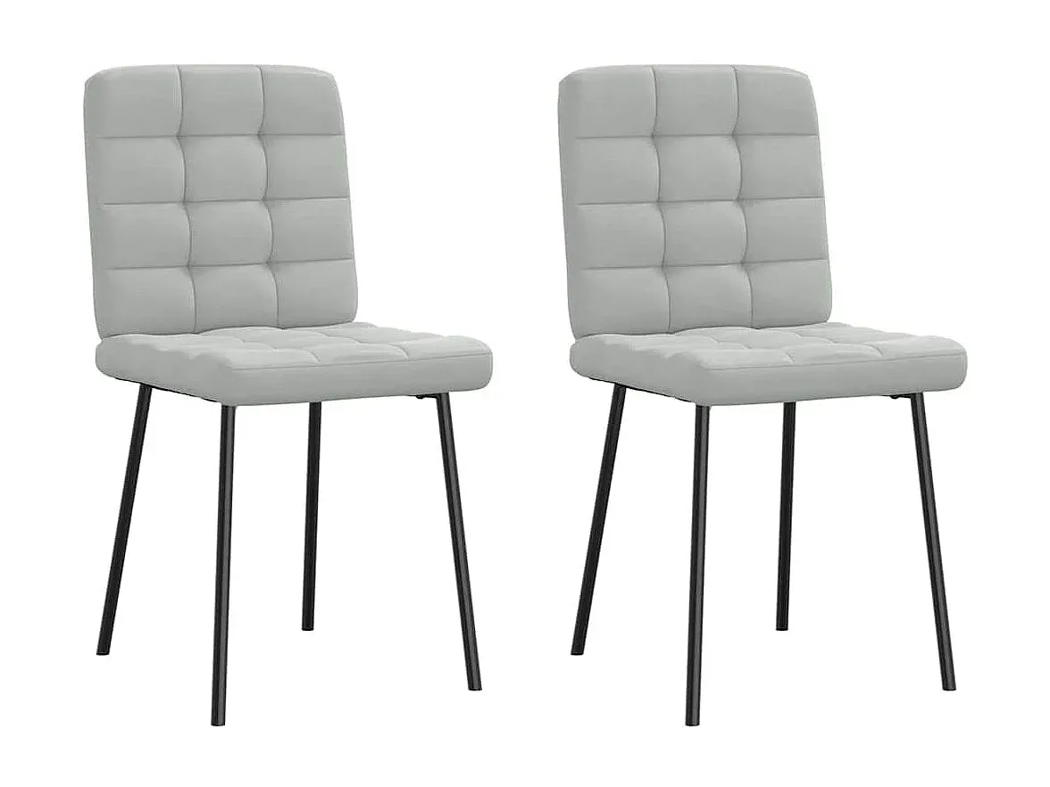 Komfortable Esszimmerstühle im Samtlook, 2er-Set Eleganz in Hellgrau