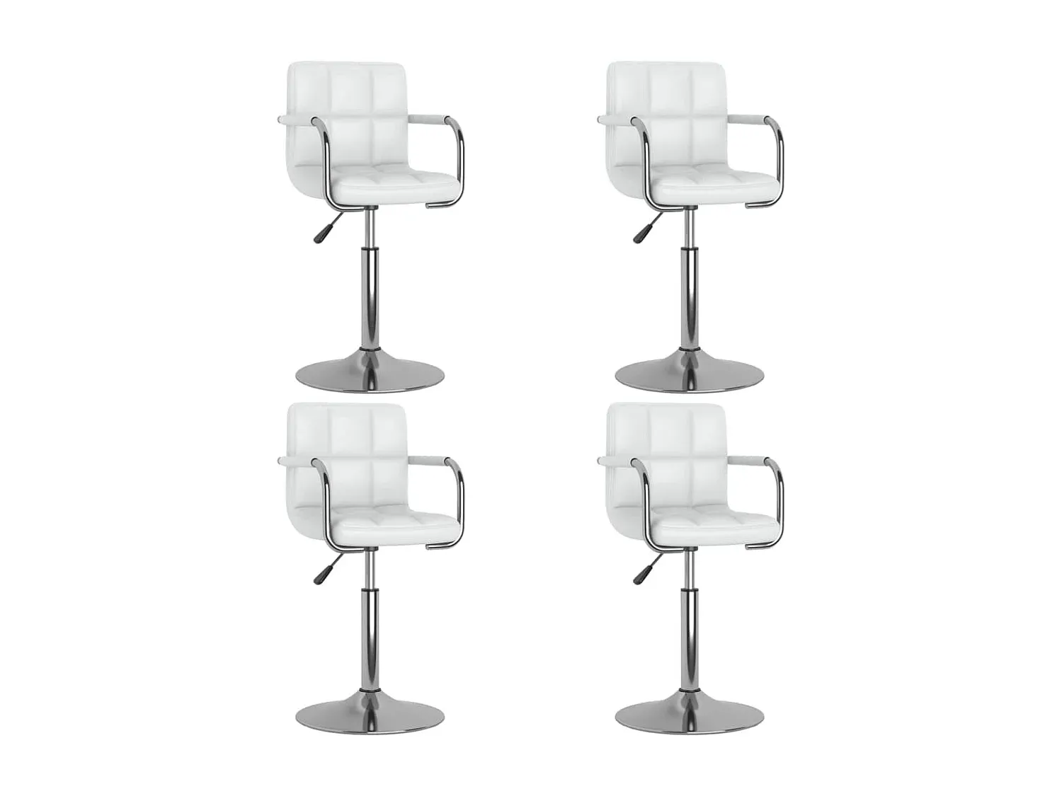 4er-Set Drehbare Esszimmerstühle aus Kunstleder in Weiß
