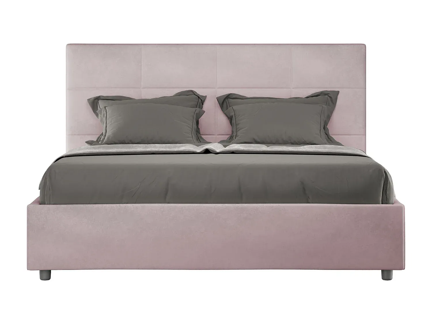 Komfortables Polsterbett 160x200 in Flieder Mikrofaser