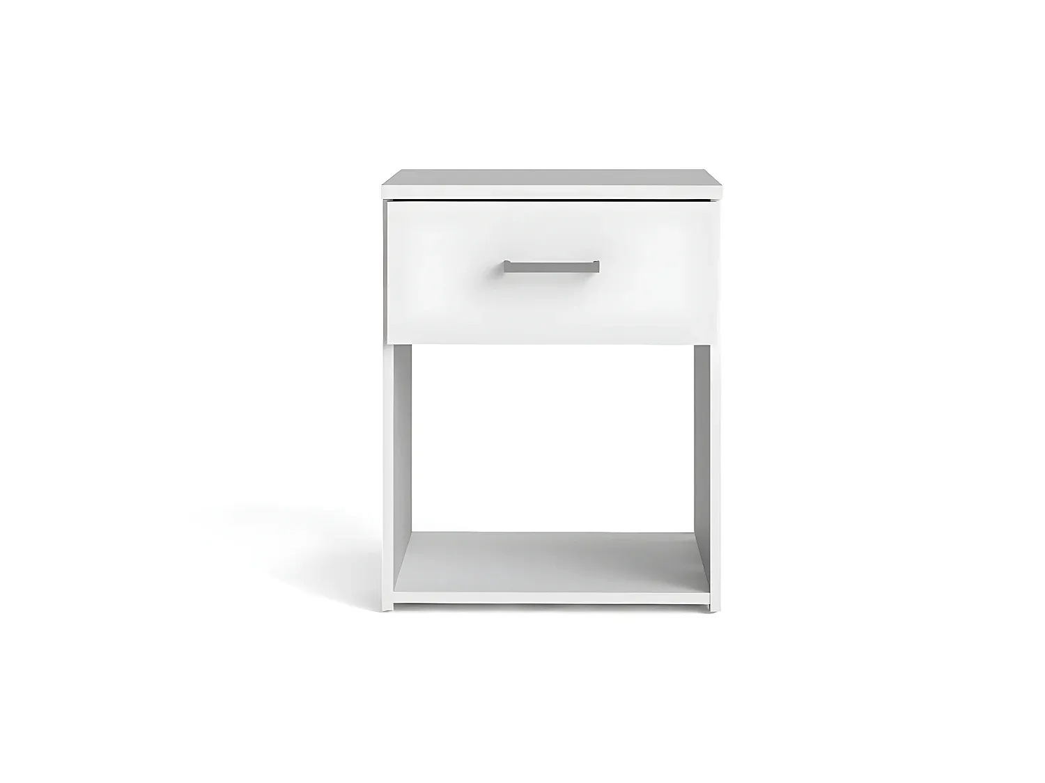 Moderner Nachttisch mit Schublade und Ablage in Weiß