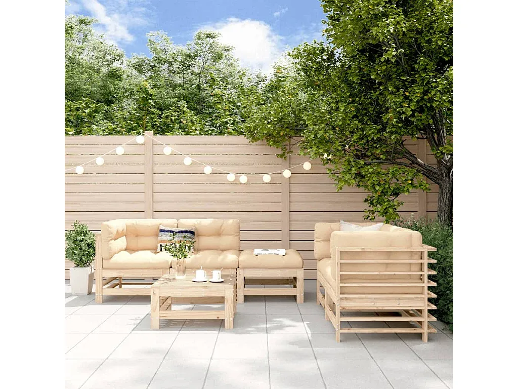 Moderne 6-teilige Garten-Sitzgruppe mit Sofa und Tisch