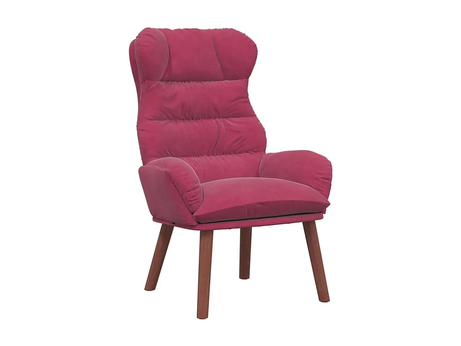 Komfortabler Loungesessel in Weinrot aus Samt 69x74x93 cm
