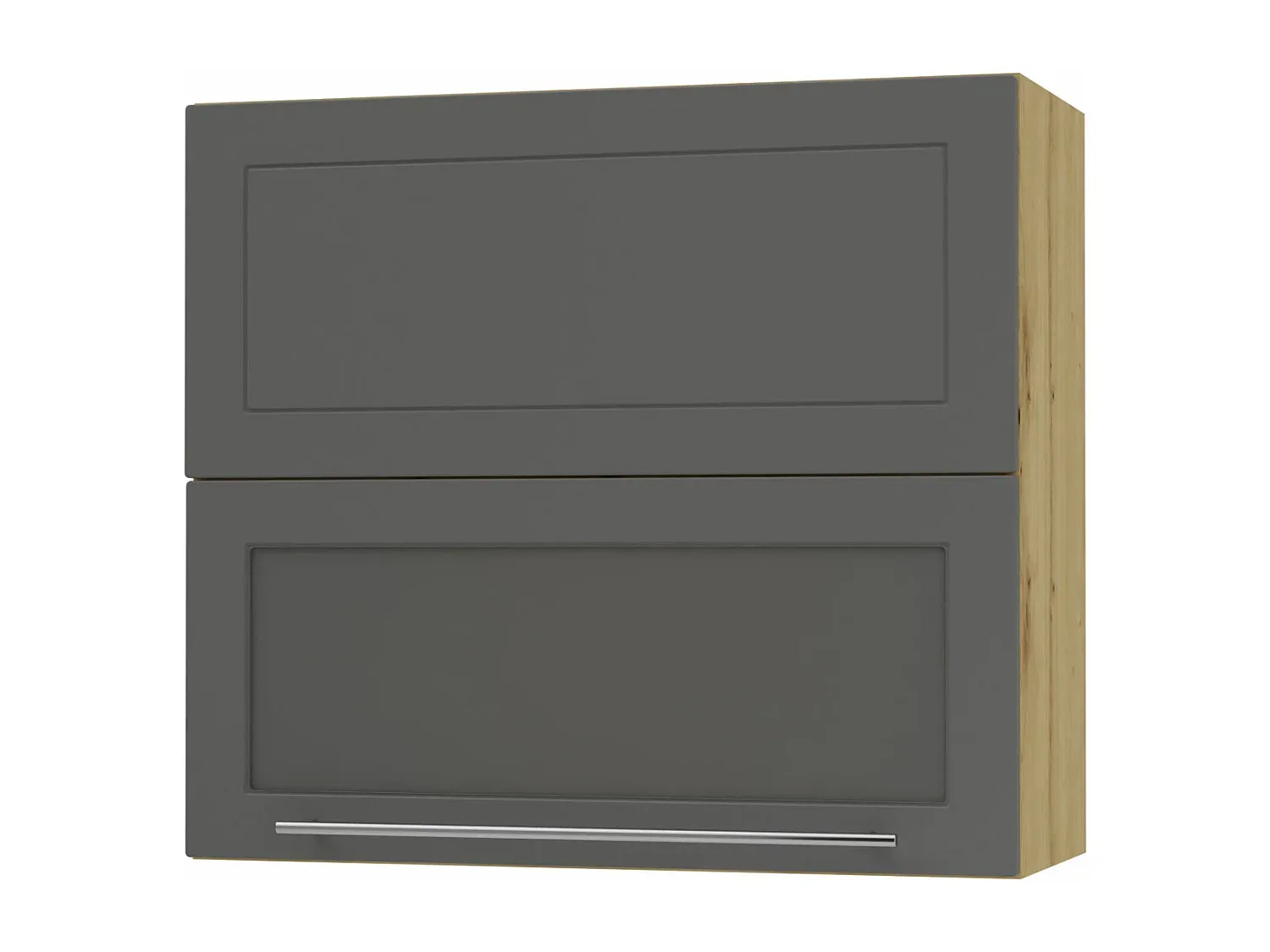 Wandhängeschrank mit graphitgrauer und eichener Optik