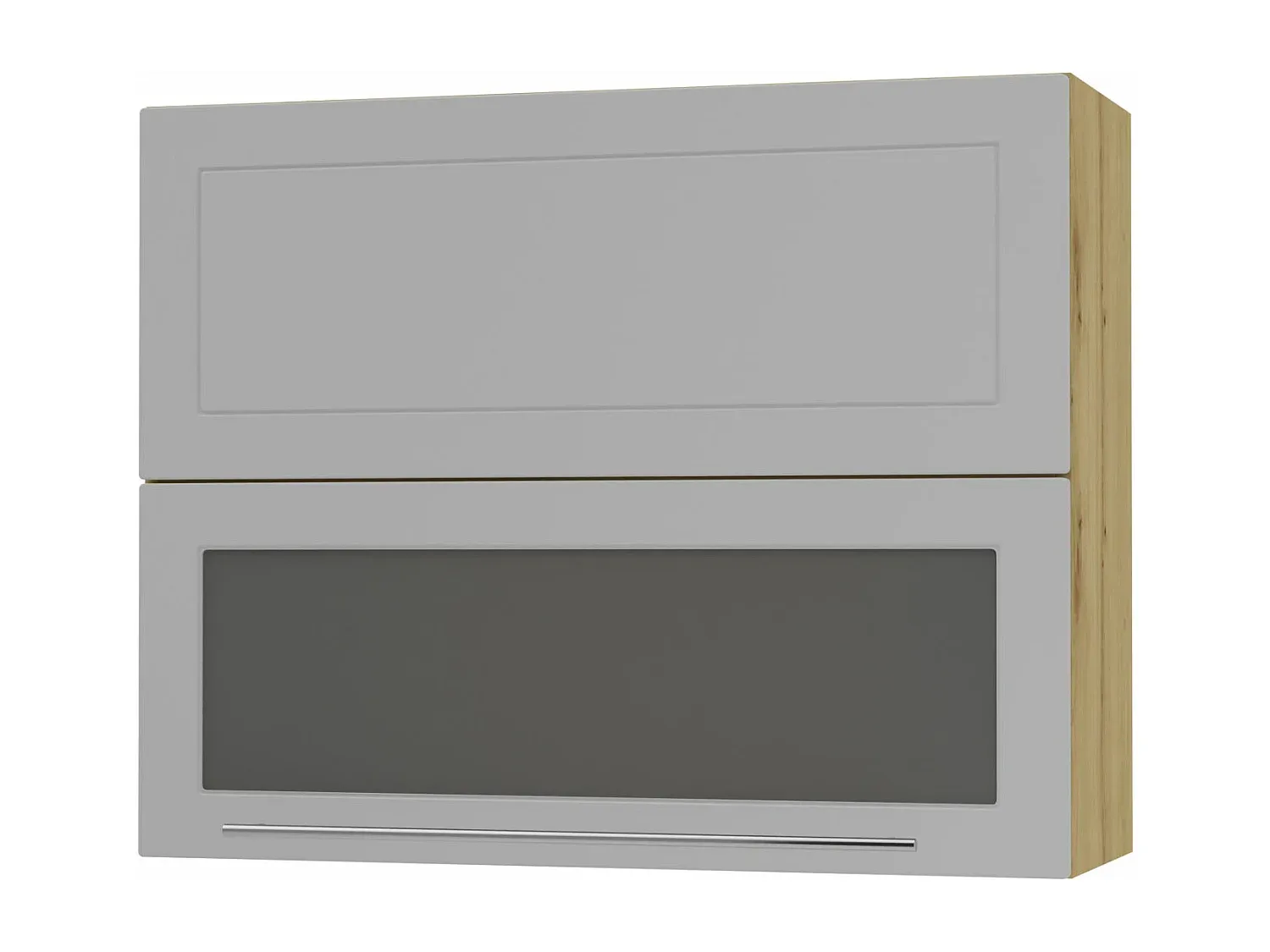 Hängeschrank für die Küche in Grau und Eiche