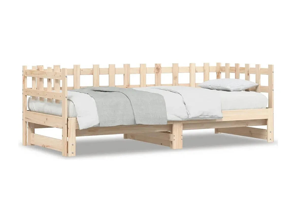 Ausziehbares Tagesbett aus Kiefernholz 90x200 cm