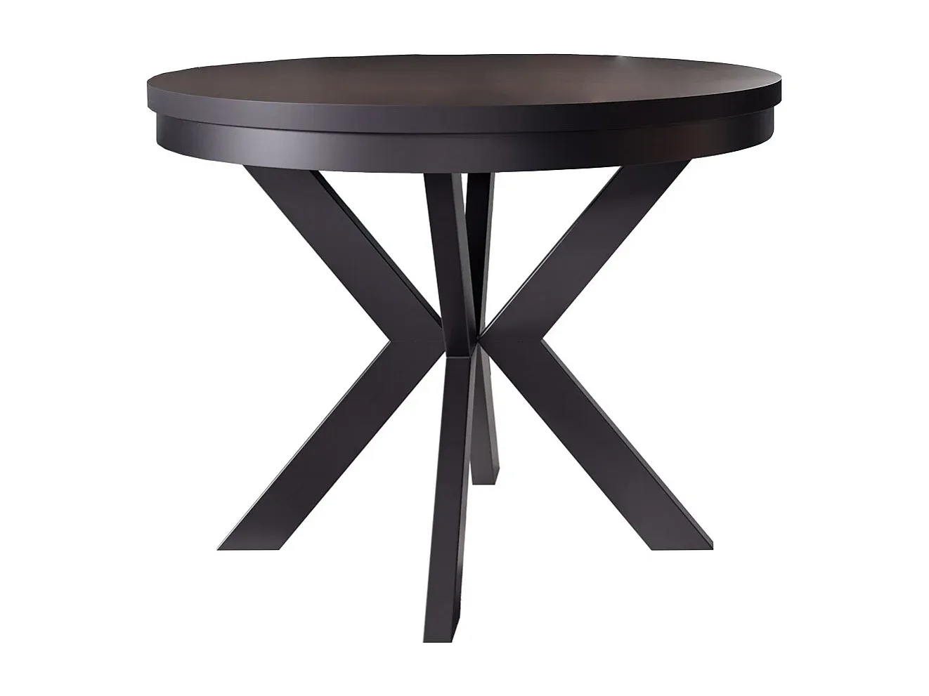 Moderner ausziehbarer Esstisch in Betonoptik Dunkelgrau und Weiß