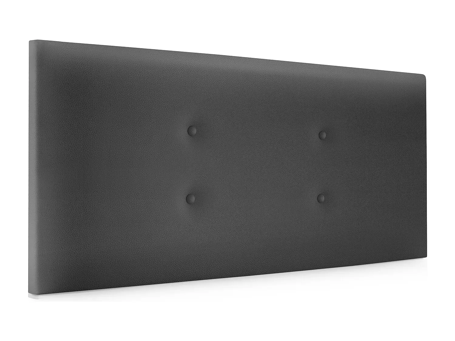 Kunstleder Kopfteil mit 2 Knopf-Reihen 110x50cm Grau