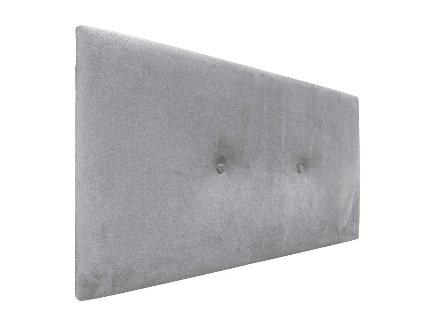 Glatte Samt-Kopfstütze mit Knöpfen 110 x 50 cm in Hellgrau