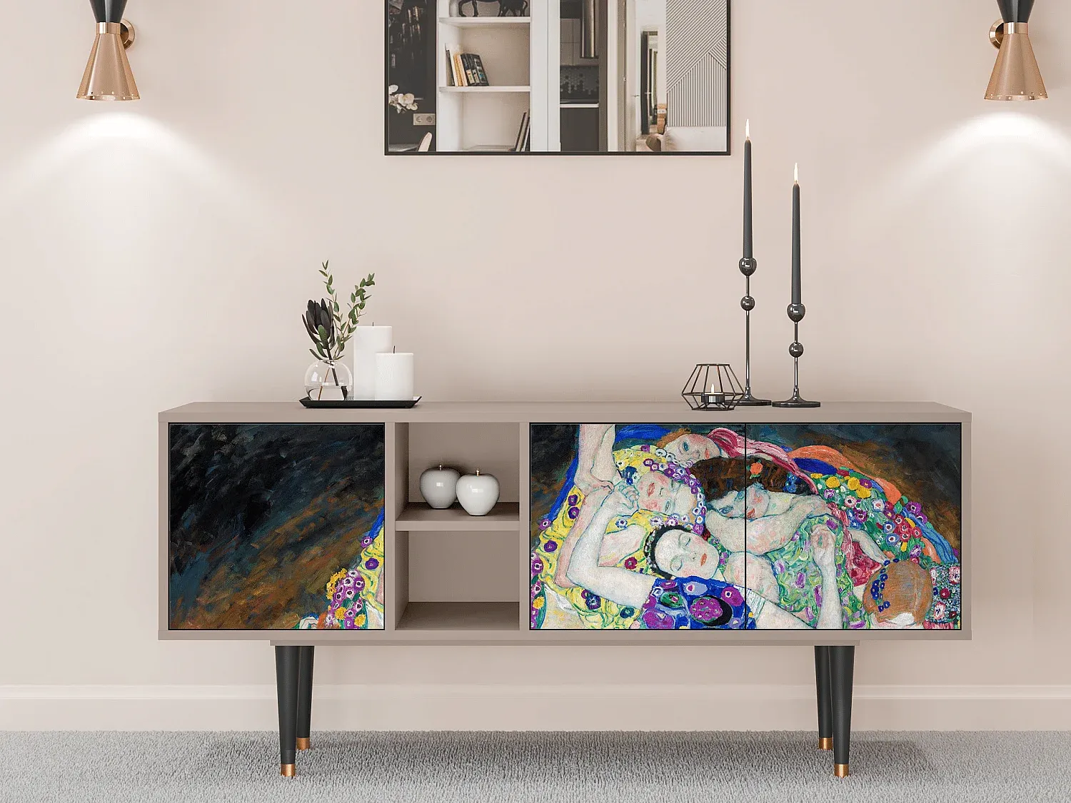 Fernsehschrank - 150x69x41 cm - Kunstdesign