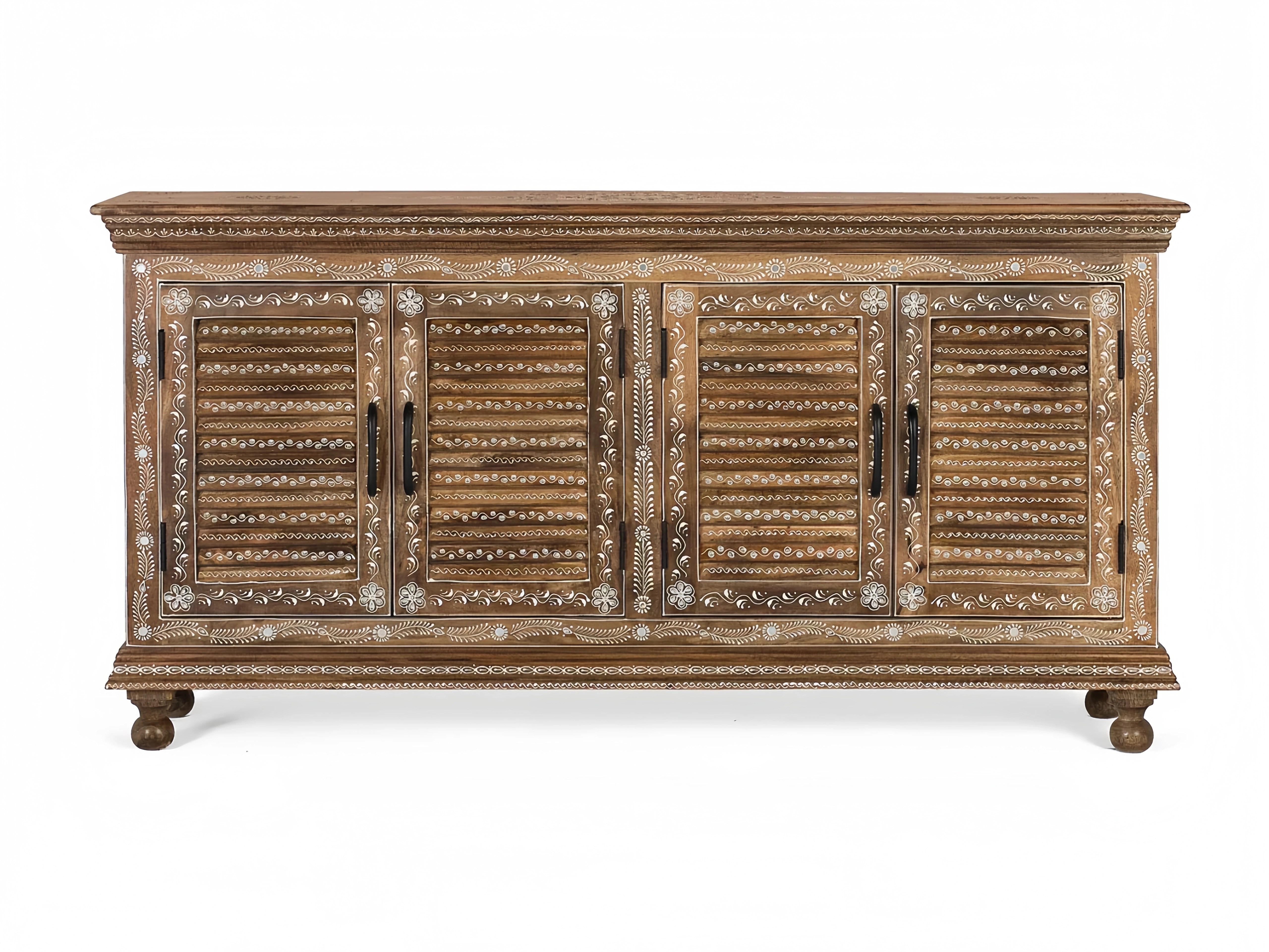 Moderner Holzschrank mit Schubladen und Türen