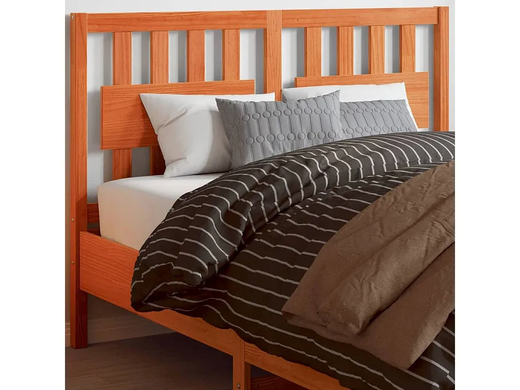 Holz-Kopfteil in Wachsbraun für 135 cm Bett