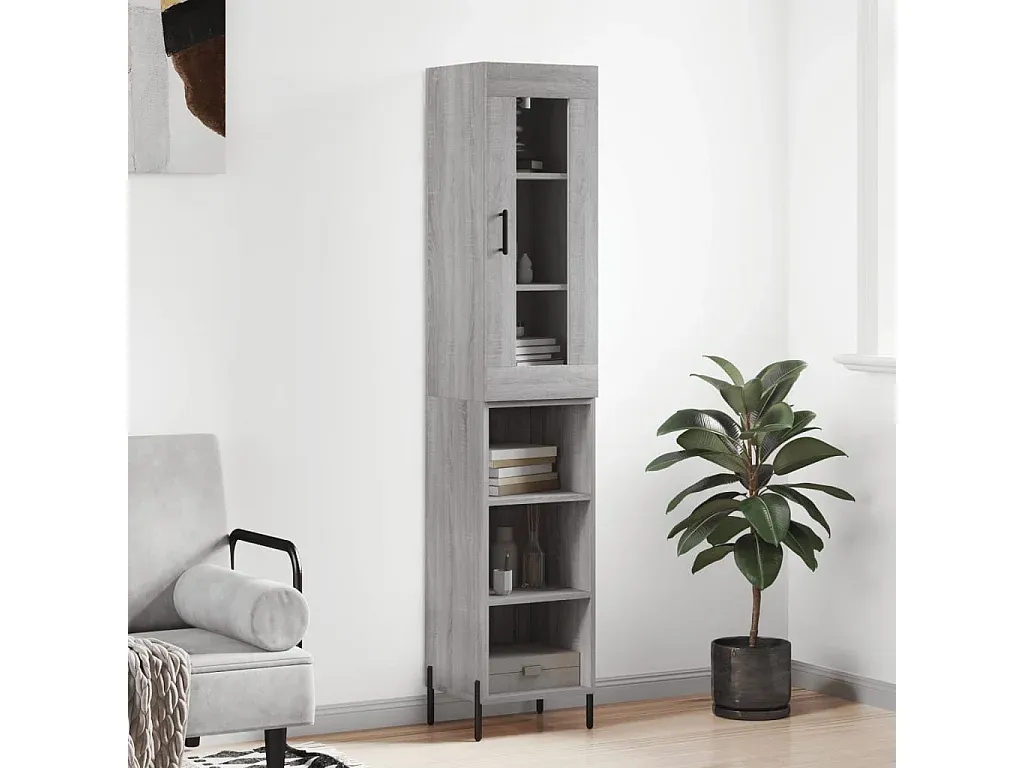 Modernes Highboard in Grau Sonoma Holzoptik