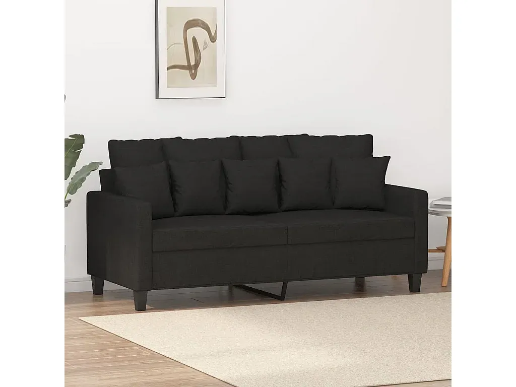 Modernes Stoffsofa in Schwarz, 140 cm