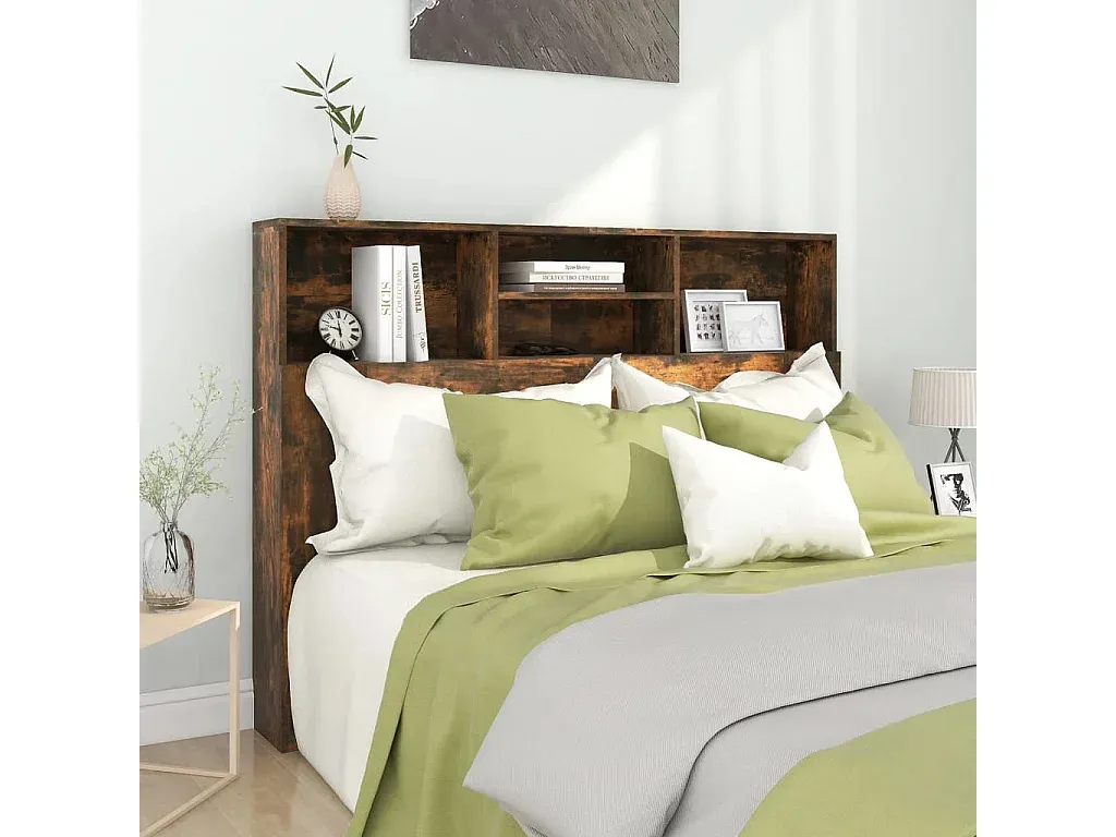 Kopfteil mit Ablagefächern in Rächereiche 140x19x103,5 cm