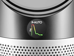 Close up image of purifier&rsquo;s LCD screen monitoring pollutants