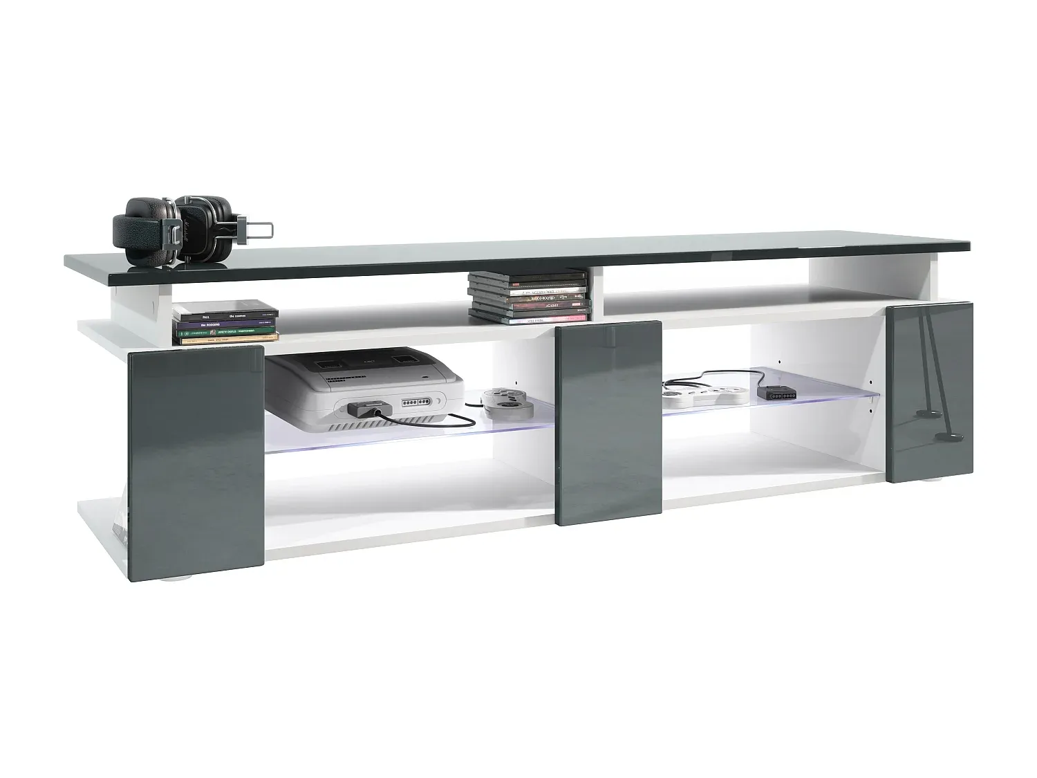 TV-Schrank mit Hochglanz-Oberfläche in Weiß