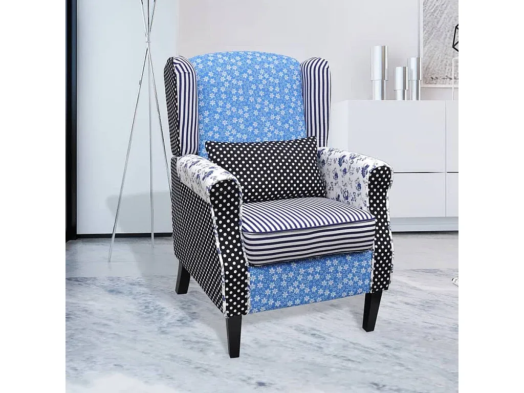 Moderner Stoff-Sessel im Patchwork-Look