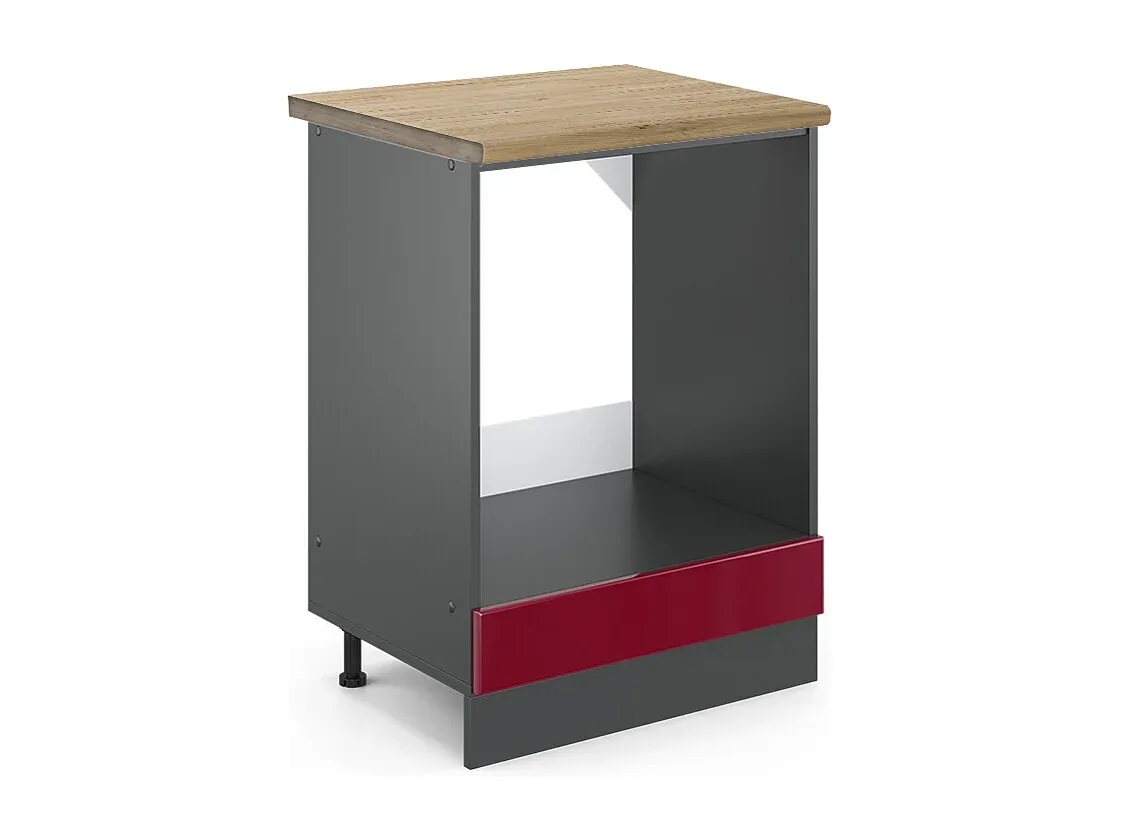 Küchenschrank für Einbauherd, Eichenholzoptik, 60x60x81,6 cm