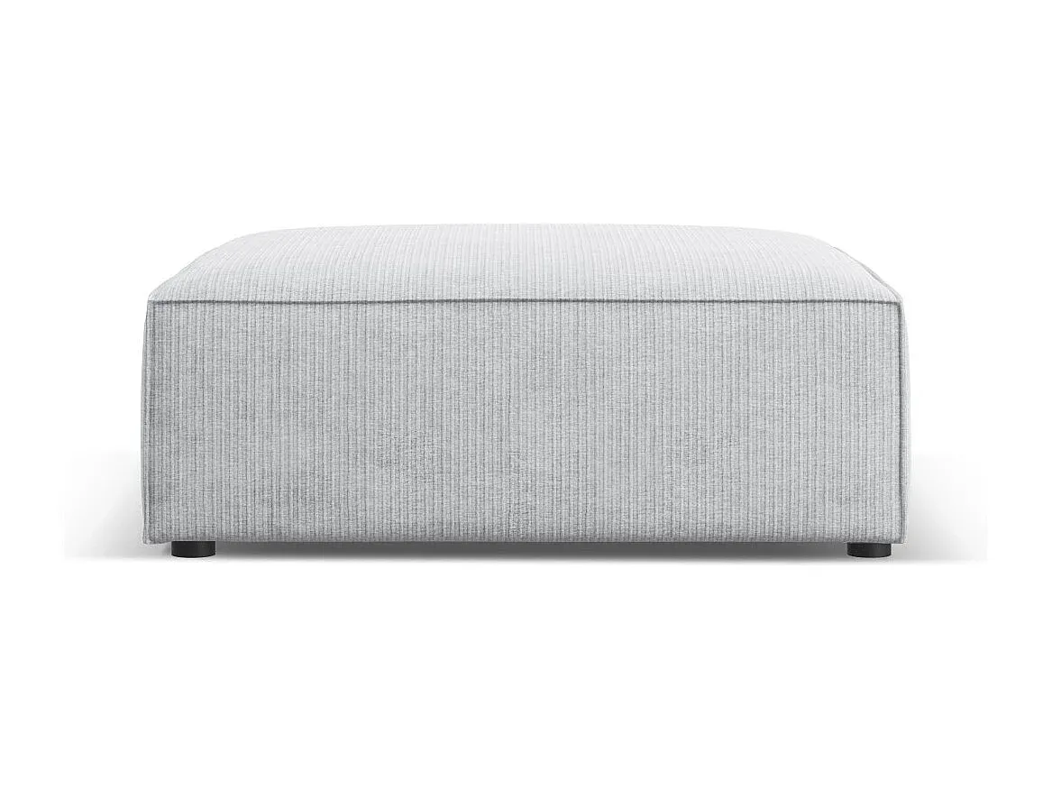 Chenille-Stoff Pouf mit Rippeneffekt in Hellgrau - 102x80x40cm